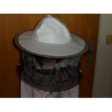 Včelařský klobouk - černá síťka + bílé plátno